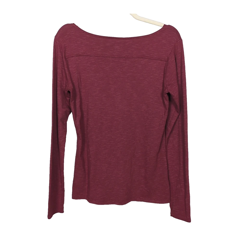 Camiseta HORNY TOAD Roja Microstripe Oolong Manga Larga Cuello Barco Para Mujer Mediana Foto 2 de 4