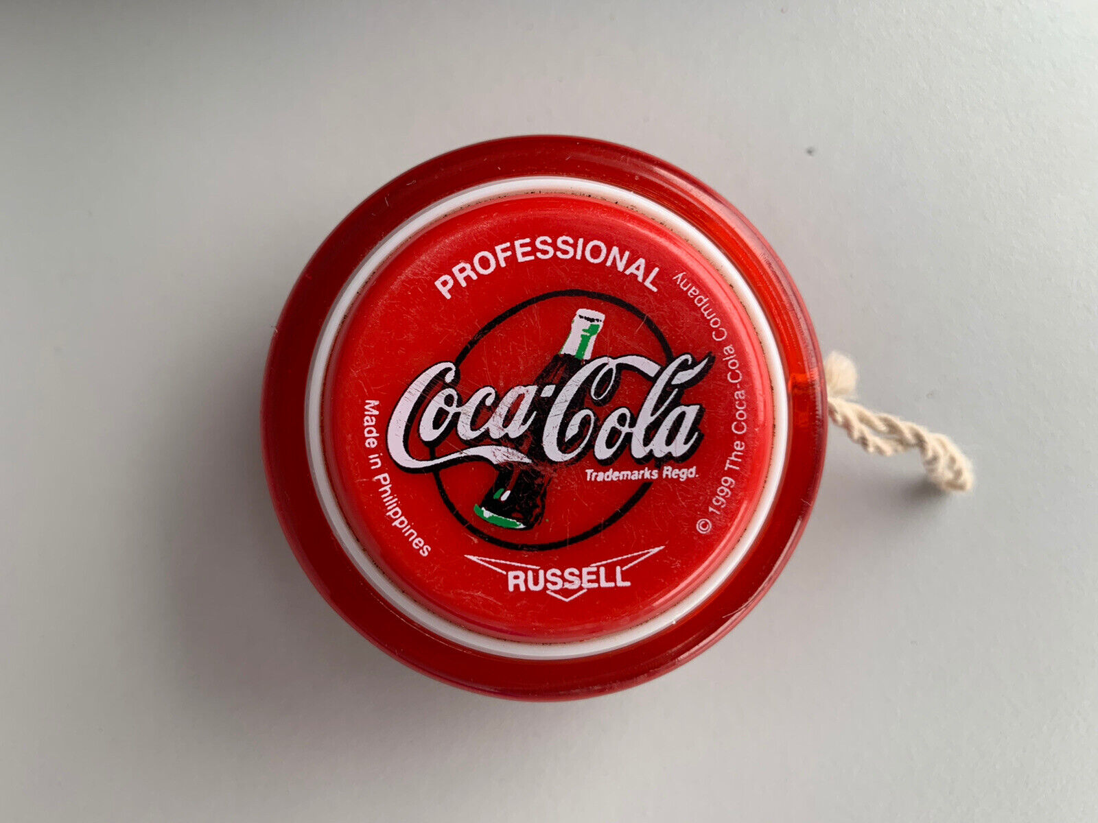 Vintage Yo-Yo Yoyo Profesional Rojo y Blanco Genuine Russell Tome Coca Cola  Peru