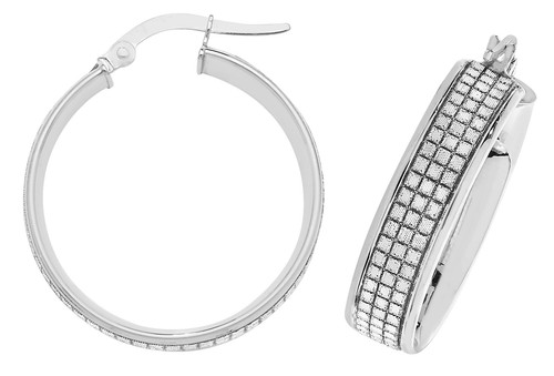Boucles d'oreilles créoles en Or blanc : Or 375‰, Or 750