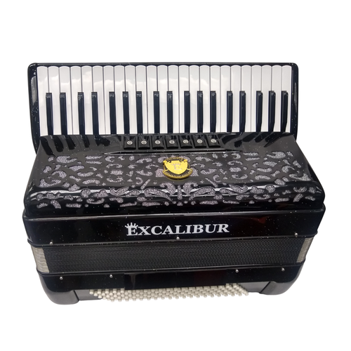 Excalibur Super Classic PSI Series 120 Black Sparkle Piano Accordion - Picture 2 of 5