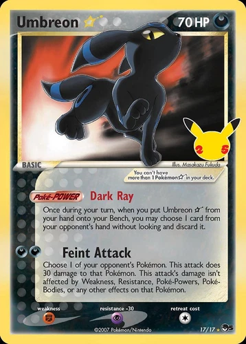 Pokemon Umbreon  (17/30) Celebrations Classic Collection LP HOLO