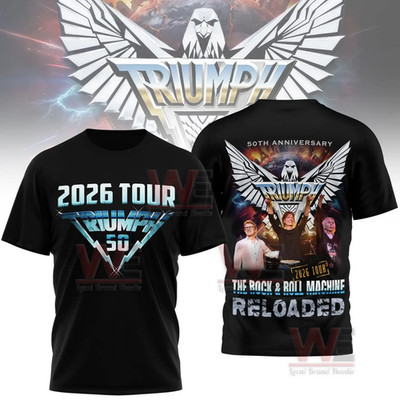 Triumph Rock Band 50th Anniversary Tour T SHIRT 3D Men Size S-5XL  II9478