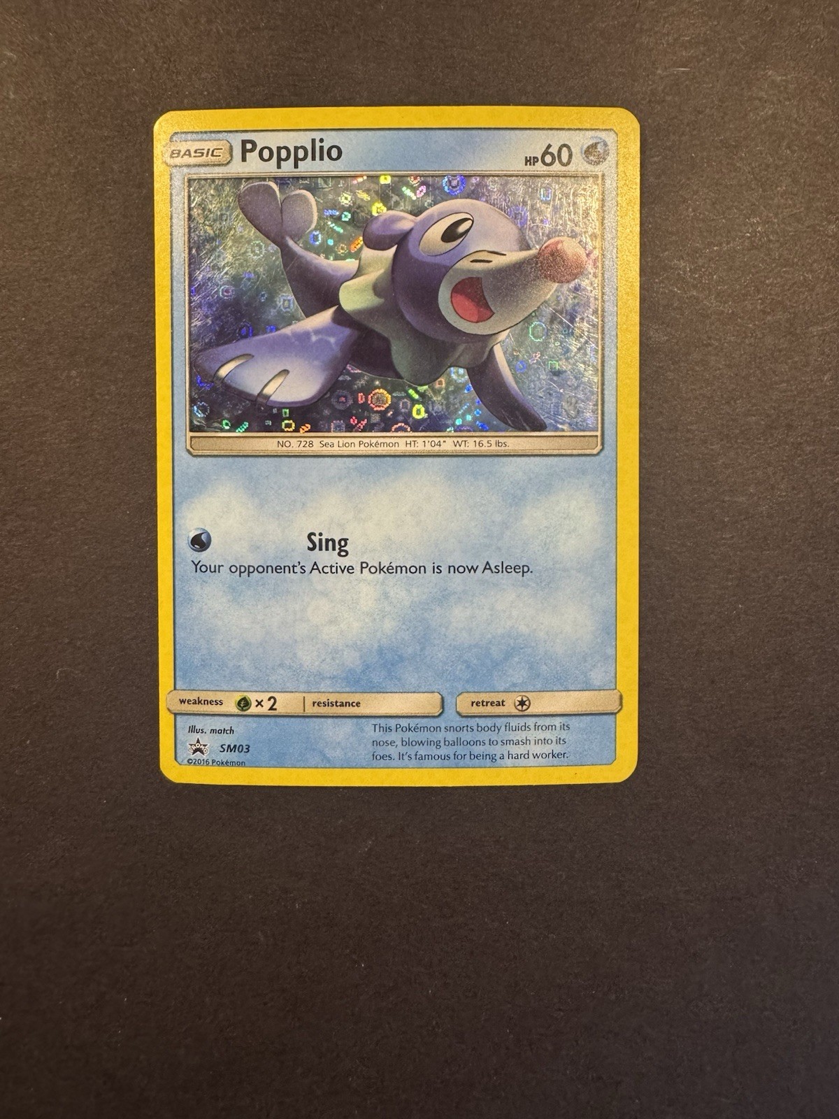 POKEMON POPPLIO SM03 PROMO BLACK STAR HOLOFOIL GENERAL MILLS LP CARD