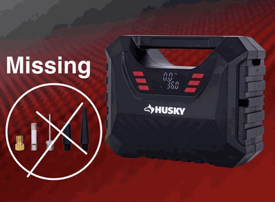 #ad Husky 12 Volt AC DC Portable Quick Flow Air Compressor w Digital Pressure Gauge $30.95
