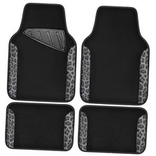 Waterproof Universal Car Floor Mats Leopard Print Car Mats Fit Gray Leopard