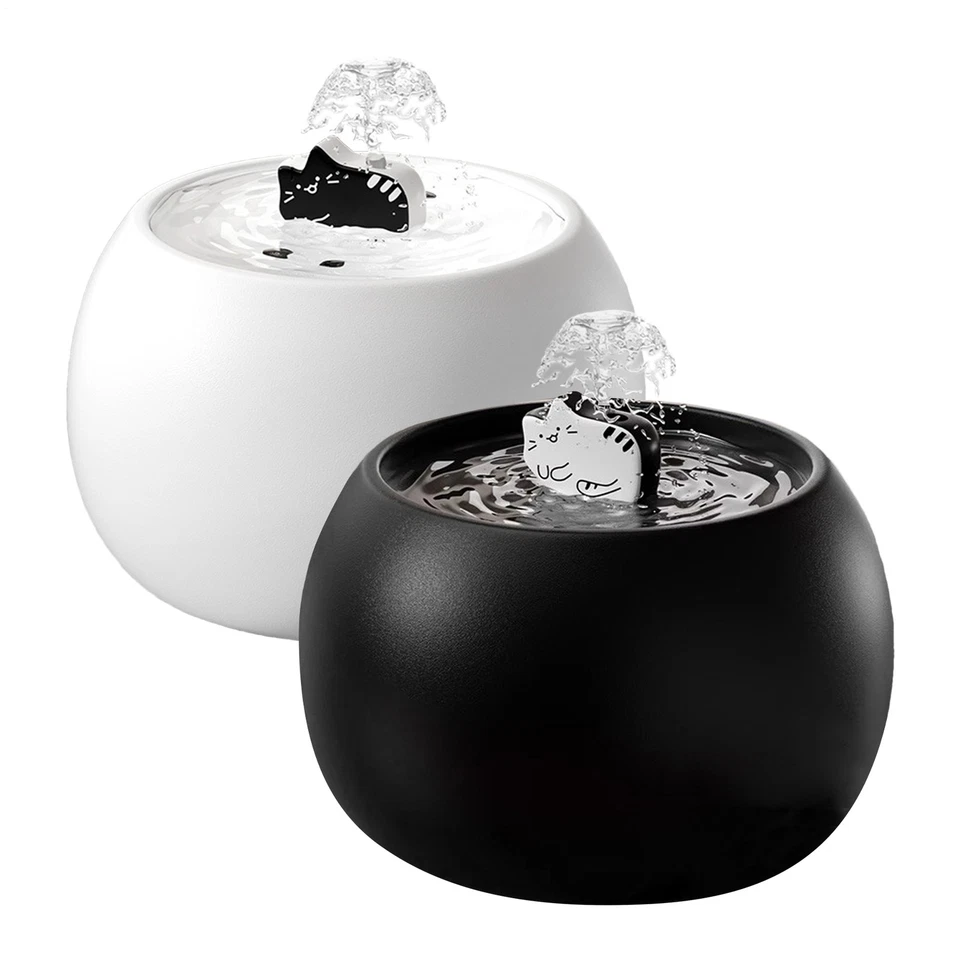 Fuente de agua de cerámica para gatos 1L fuente de agua para mascotas perro dispensador automático de agua Foto 2 de 4