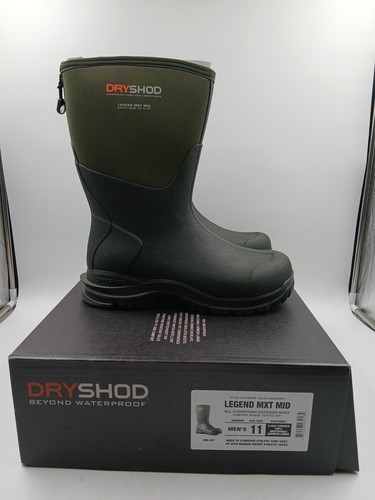 Size 11/11.5 Dryshod Legend Mxt Mid Rain Mens Green Boots LGX-MM-MS (#B3-B3)