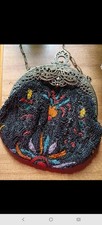 Antique 1920's Floral Mirco Beaded Purse.