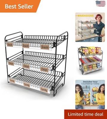 Sturdy 3-Tier Tiered Snack Rack - Ideal for Home Theaters and Concessions