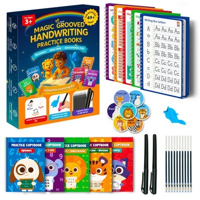 Magic Grooved Writing Practice for Kids with Safety Box   5 Practice Books Le...