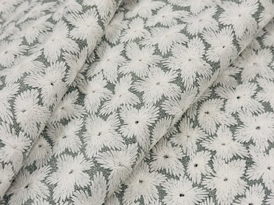 Stout Amazing Transitional Embroidered Floral Fabric- Sangria / Vapor 3.90 yds