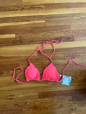 New With Tags Medium Luli Fama Cosita Buena scallop edge triangle top - Coral