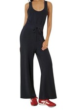 Anthropologie Daily Practice Jumpsuit Women  s Medium Black Wide Leg Stretch