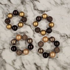 Kids Chunky Beaded Bracelet Bundle  Fall Neutral Tones  Mixed Condition