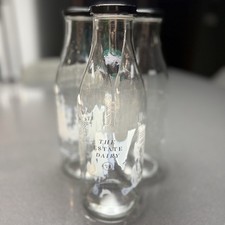 10x Empty Milk Glass Bottles With Lids