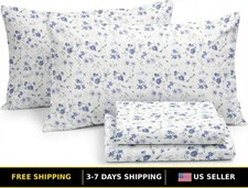 Cool and Breathable 4-Piece Queen Linen Sheet Set - Soft Patterned Design