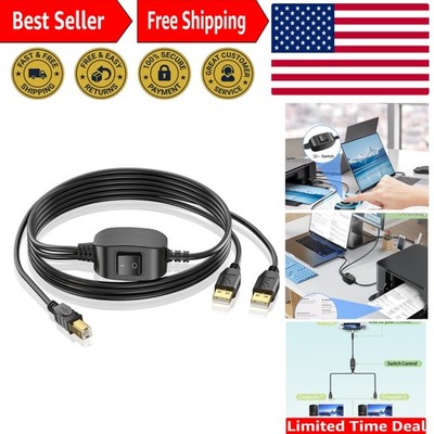 USB Y-Breakout Cable 5FT for Printers - Connect Two Computers Seamlessly