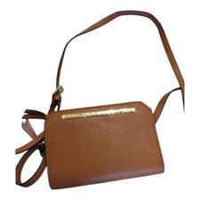 Steve Madden Brown Small Crossbody Bag Zip Closure Gold Hardware Credit Slots
