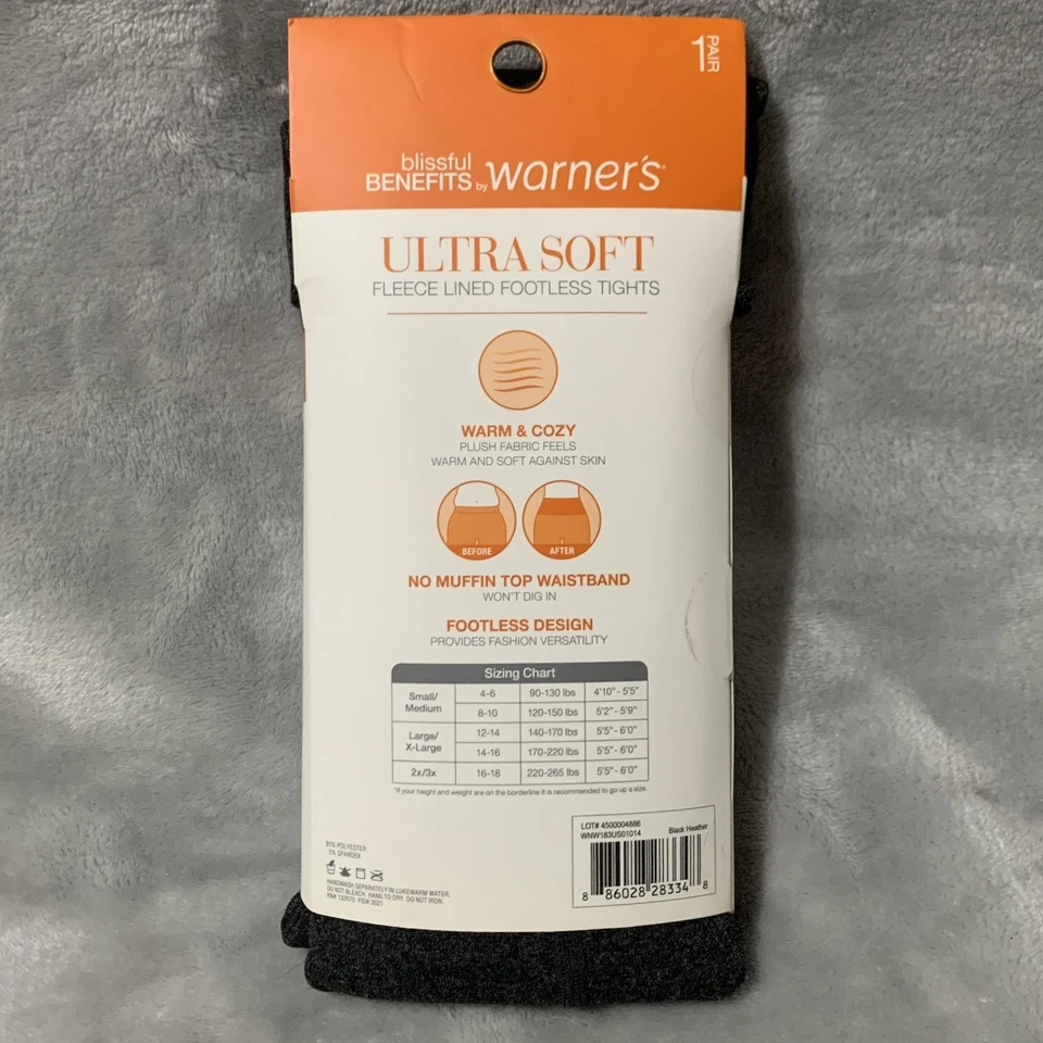 Warners Blissful Benefits Ultra Soft Footless Leggings Womens 2X/3X Fleece Lined - Image 4 of 4