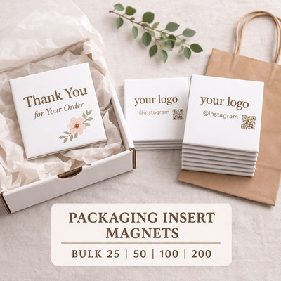 Packaging Insert Magnets Bulk 25 50 100 200 | Small Business Branding