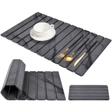 Extra Large Stone Dish Drying Mat for Kitchen Counter, 28"L 16"W Collapsible ...