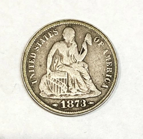 1873 S San Fransisco  seated liberty dime - -