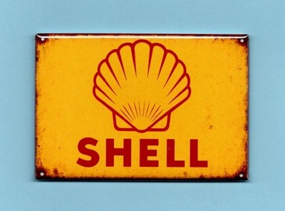 SHELL SPIRIT AND MOTOR OIL SIGN *2X3 FRIDGE MAGNET* GARAGE GASOLINE STATION CAR