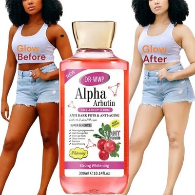 Alpha Arbutin Face Body Serum Skin Brightening Anti-Darkspots, 300ml [USA Stock]