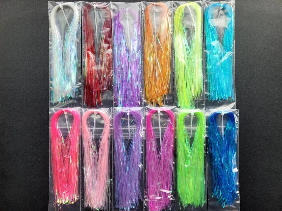LATERAL SCALE - Sm. - 1mm - Saltwater Flash - 12 COLORS - Bucktail - Fly Tying - Image 3 of 4