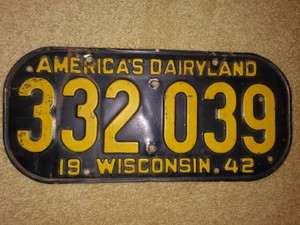 1942 Wisconsin License Plate Ebay