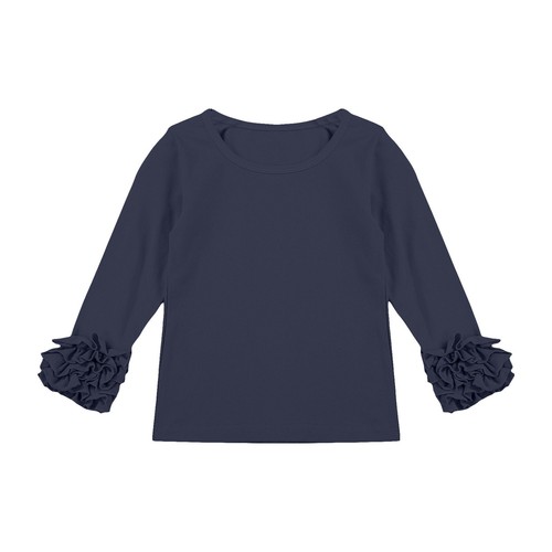 Toddler Girls Solid Base Shirt Ruffle Long Sleeve Blouse Casual Loose Tops Shirt - Picture 17 of 72