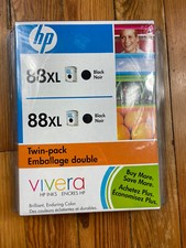 88XL HP Printer Ink Black Vivera Twin Pack larger ink Cartridges ,