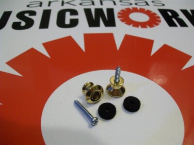 NEW - Buttons and Screws (2) For Dunlop Dual Design Strap Locks - GOLD