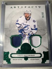 2017-18 Artifacts Hockey #33 Nikita Kucherov /65 Emerald Green Jersey Patch Card