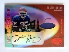 2001 LEAF CERTIFIED RED TRAVIS HENRY RC/PATCH/AUTO! 25/150! 1/1! JERSEY NUMBER!
