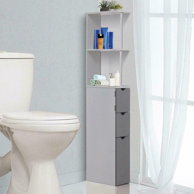 bathroom tall drawers unit shelves thin slim cabinet storage tallboy cupboard