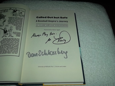 Al Clark & Dan Schlossberg Signed Called Out But Safe Hardback Book MLB Baseball