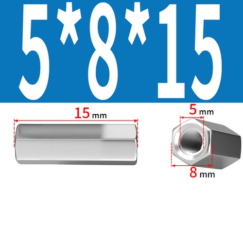 M3 M4 M5 M6 - M24 A2 EDELSTAHL SECHSKANT VERBINDER MUTTERN GEWINDESTANGENKUPPLUNGEN - Bild 26 von 88