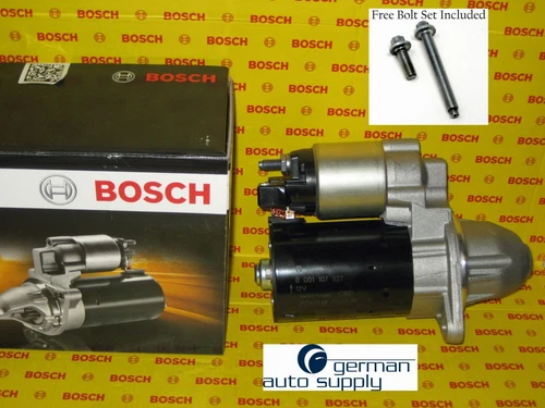 BMW Starter Motor - BOSCH - 1986S00687, SR0492N - NEW OEM - with Bolts