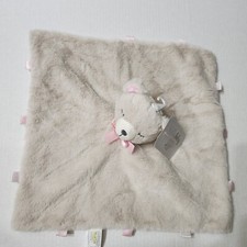 Kelly Baby Plush Tan Bear Security Blanket Lovey Pink Ribbon Rattle 14 With TAG