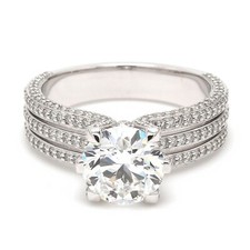 3.5 Ct Round Cut Lab Created Diamond 14K White Gold Over Engagement Ring