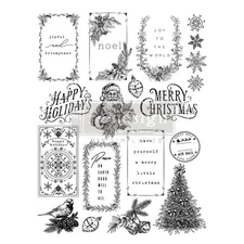 ReDesign Prima Stamps for Crafting SANTAS HELPER TAG Decor Clear Stamp DIY Craft