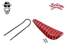 20" ORIGINAL LOWRIDER Red/Silver BANANA SEAT W/Black Sissy Bar FOR 20" Bicycle