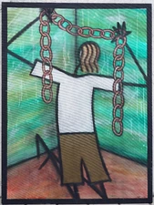 Vintage 1996 Street Art Graffiti Painting on Canvas Artist Signed