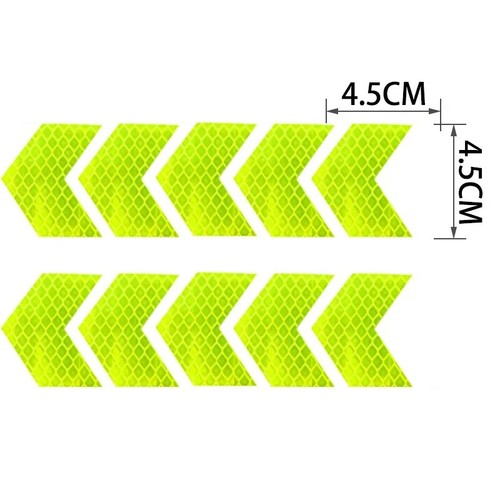 10Pcs Bike Frame Sticker Arrow Reflective Car Motorcycle Bicycle Decal Safety - Picture 9 of 21