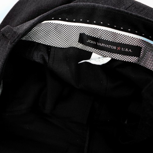 JOHN VARVATOS Dark Gray Solid Wool Blend Men Flat Dress Pants Size 36"W x 30"L - Picture 11 of 11