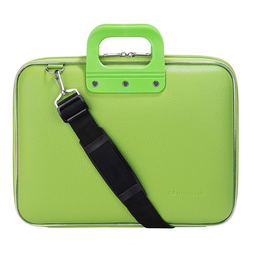 Green Semi Hard Leather Travel Laptop Case For 13" Microsoft Surface X / Pro 9 - Picture 4 of 8