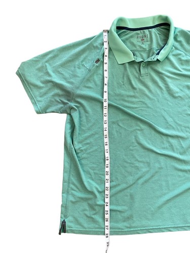 Rhone Polo Shirt Mens Large Mint Pique Commuter Stretch Short Sleeve XL Golf - Picture 4 of 6