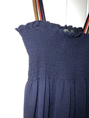 Nasty Gal womens navy cinched cropped tank brown straps  display picture 2