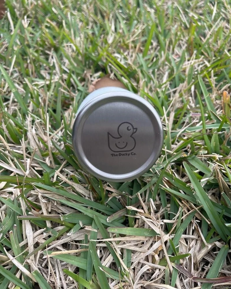 tumbler 20 oz Stainless Steel Laser Engraved with metal straw and brush cleaner.